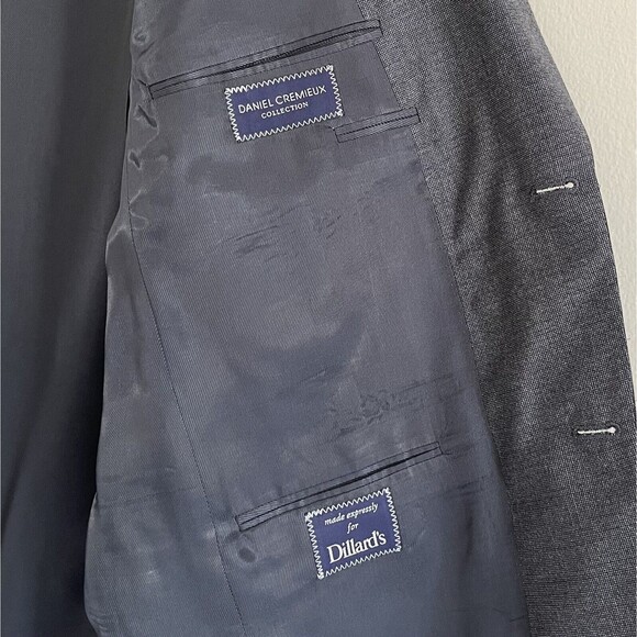 Loro Piana Daniel Cremieux Gray Wool Suit Jacket Mens Size 44 L Collection - Picture 8 of 13